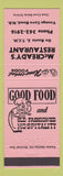 Matchbook Cover - McCready's Restaurant Youngs Cove Road NB pink