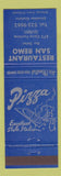 Matchbook Cover - Restaurant San Remo Quebec QC Pizza