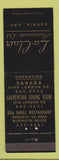 Matchbook Cover - La Clair Restaurants Sarnia ON