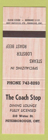 Matchbook Cover - Coach Stop Peterborough ON