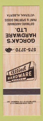 Matchbook Cover - Gorcak's Hardware Veteran AB #2