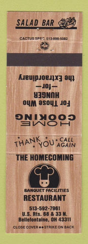 Matchbook Cover - The Homecoming Restaurant Bellefontaine OH