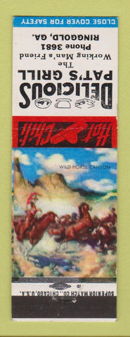 Matchbook Cover - Pat's Grill Ringgold GA Chili Horse Scene