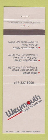Matchbook Cover - Weymouth Cooperative Bank  MA