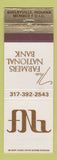 Matchbook Cover - Farmers National Bank Shelbyville IN WORN