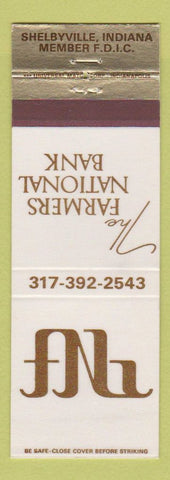 Matchbook Cover - Farmers National Bank Shelbyville IN WORN