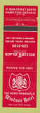 Matchbook Cover - Windsor Hotel Hamilton ON