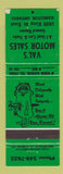 Matchbook Cover - Val's Motor Sales Hamilton ON WEAR