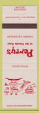 Matchbook Cover - Perry's Fishery Key Largo Marathon Key West Islamorada FL