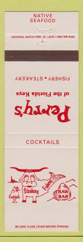 Matchbook Cover - Perry's Fishery Key Largo Marathon Key West Islamorada FL