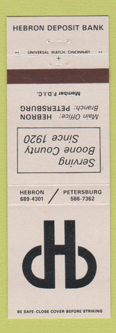 Matchbook Cover - Hebron Deposit Bank Petersburg OH