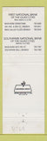 Matchbook Cover - First National Bank Rock Island IL Moline WEAR