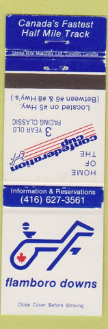 Matchbook Cover - Confederation Cup Flamboro Downs harness racing Dundas ON WEAR