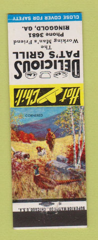 Matchbook Cover - Pat's Grill Ringgold GA Chili Dogs Cornered