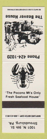Matchbook Cover - Beaver House Stroudsburg PA lobster