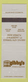 Matchbook Cover - Gibby's Steaks Broward Dade Boca FL Fort Lauderdale WEAR