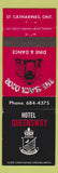 Matchbook Cover - Hotel Queensway ST Catharines ON