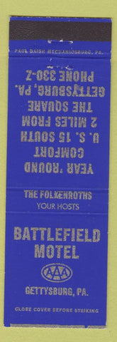 Matchbook Cover - Battlefield Motel Gettysburg PA