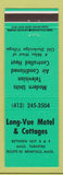 Matchbook Cover - Long Vue Motel Cottages Brimfield MA