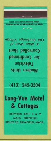 Matchbook Cover - Long Vue Motel Cottages Brimfield MA