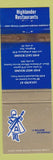 Matchbook Cover - Highlander Restaurants Brighton ON WORN