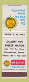 Matchbook Cover - Quality Inn Breeze Manor Breezewood PA