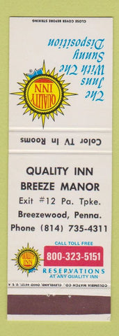 Matchbook Cover - Quality Inn Breeze Manor Breezewood PA