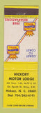 Matchbook Cover - Best Western Hickory Motor Lodge NC WEAR