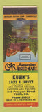 Matchbook Cover - Kubik's Used Cars York PA Fishermen's Paradise