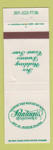 Matchbook Cover - Pantaquis Renaissance Scotch Plains NJ WORN
