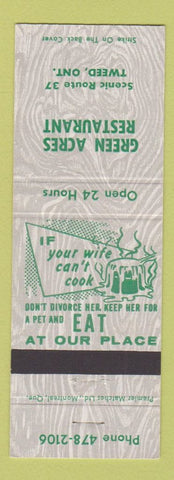 Matchbook Cover - Green Acres Restaurant Tweed ON