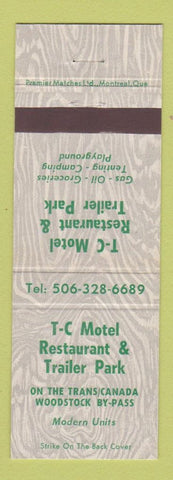 Matchbook Cover - TC Motel Restaurant Trailer Park Woodstock ON
