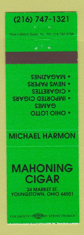 Matchbook Cover - Mahoning Cigar Youngstown OH green