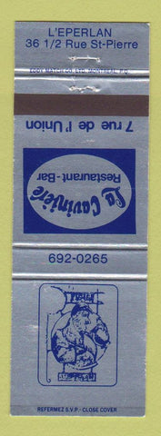 Matchbook Cover - La Caviniere Restaurant Bar Riviere-Eperlan QC