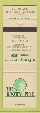Matchbook Cover - Knotty Pine Restaurant Waterloo Preston Cambridge ON