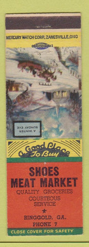 Matchbook Cover - Shoes Meat Market Ringgold GA low phone Winter Sunday