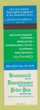 Matchbook Cover - Brunswick Hotel Moncton NB Peter Pan