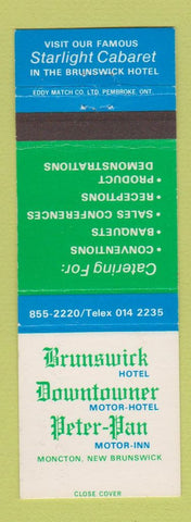 Matchbook Cover - Brunswick Hotel Moncton NB Peter Pan