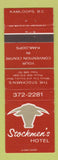 Matchbook Cover - Stockmen's Hotel Kamloops BC