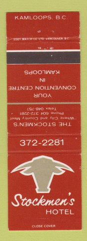Matchbook Cover - Stockmen's Hotel Kamloops BC
