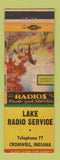 Matchbook Cover - Lake Radio Service Cromwell IN low phone Pair of Winners