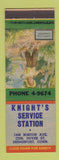 Matchbook Cover - Knight's Service Station Bridgeport CT Carefree