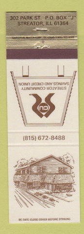 Matchbook Cover - Streator Community Savings Credit Union IL