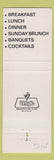 Matchbook Cover - Zak's Restaurant Lakeville MN