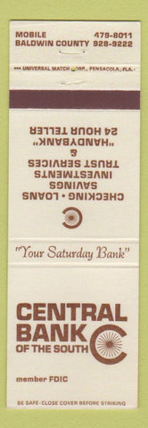 Matchbook Cover - Central Bank of the South Mobile AL Baldwin County