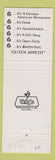 Matchbook Cover - Gambrinus New Tripoli PA German Food WEAR