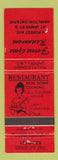 Matchbook Cover - Forest Gate Restaurant Hamilton ON girlie
