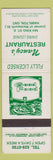Matchbook Cover - Nancy's Restaurant Hamilton ON