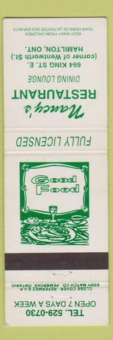 Matchbook Cover - Nancy's Restaurant Hamilton ON