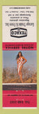 Matchbook Cover - Trudel Garage Texao oil gas Stoneham QC pinup WORN red